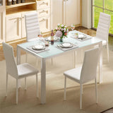 Gizoon 5 Piece Glass Dining Table Set, Kitchen