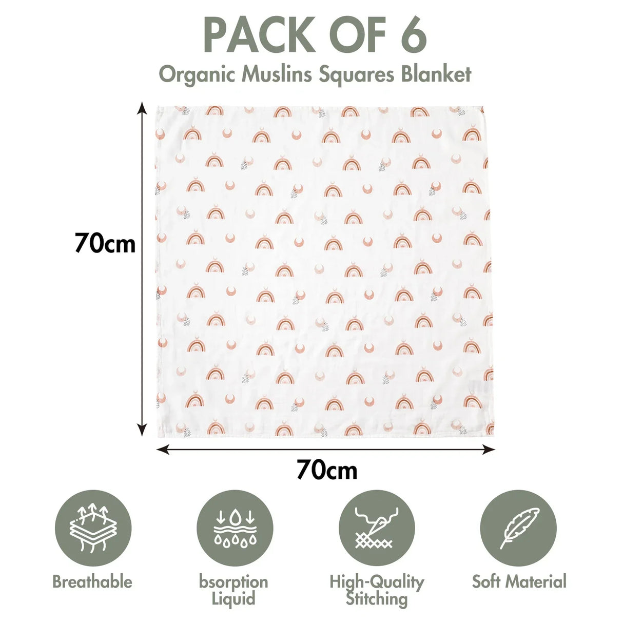 Gllquen Baby Cotton Muslin Swaddle Receiving Blankets Burp