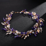 Gold Alloy Crystal Bead Flower Headband Hair Accessories