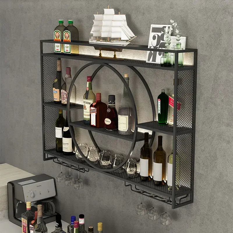 Gold Storage Wine Racks Whisky Holder Modern Display