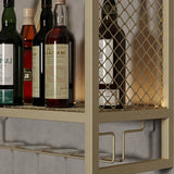 Gold Wine Cabinet European Shelf Decorative Liquor Beverage