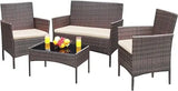Greesum Patio Furniture 4 Pieces Conversation Sets Outdoor