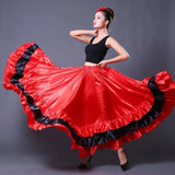 Gypsy Woman Spanish Flamenco Skirt Polyester Satin Smooth