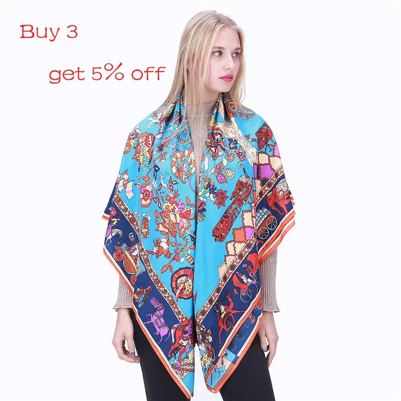 LESIDA Pure Silk Scarf Women Large Shawls Stoles