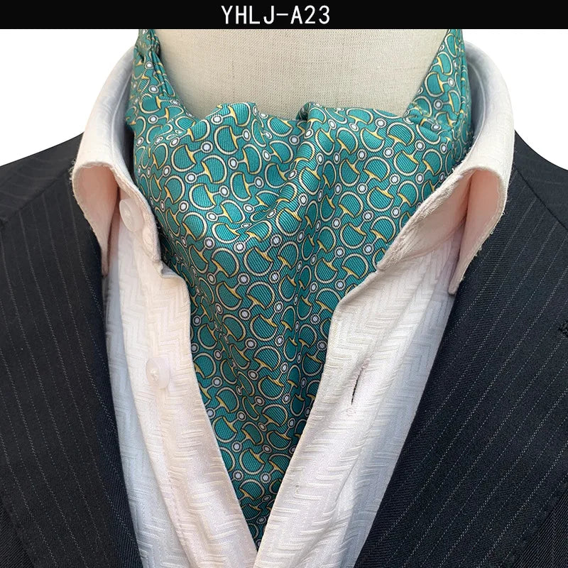 Men Vintage Polka Dot Wedding Formal Cravat Ascot