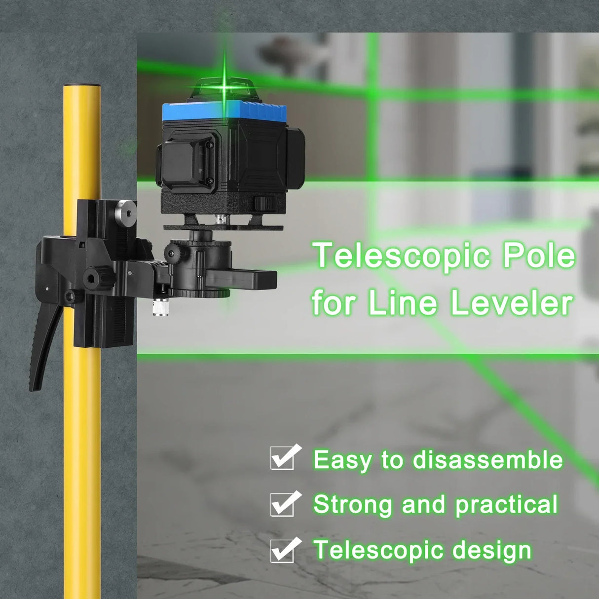 Max 4.2m Height Adjustable Line Leveler Stand Bar