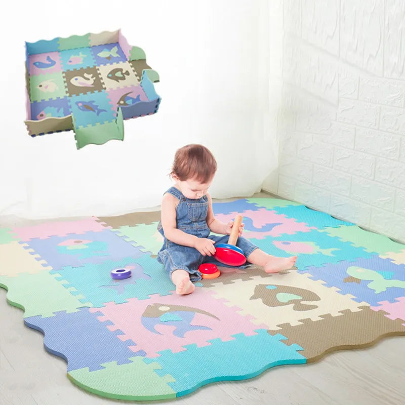 EVA Foam Play Mat with Fence Baby Puzzle