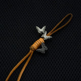 Butterfly Titanium Alloy Brass Knife Umbrella Rope Pendants
