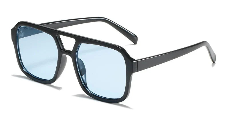 Trendy Pilot Sunglasses Women Vintage Oversized Double Bridge