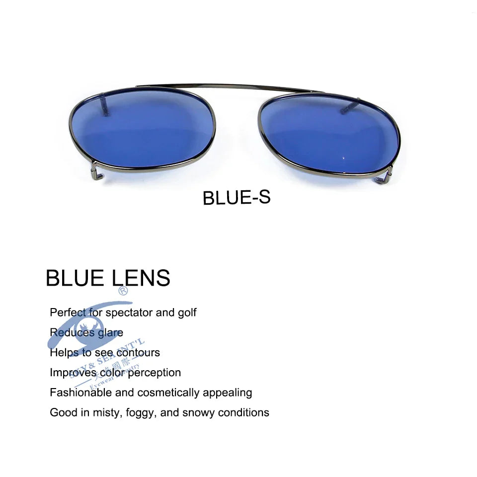 Depp Style Round Clip On Sunglasses Lens Blue