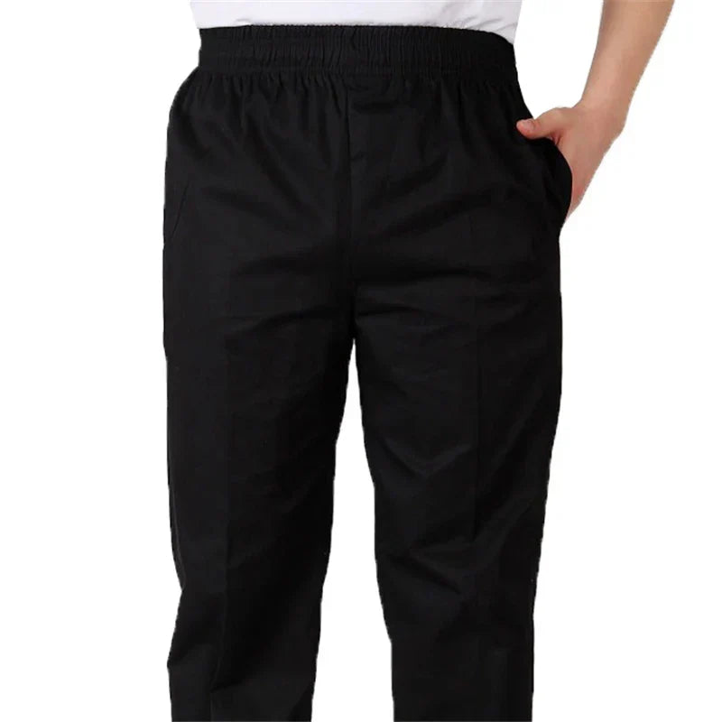 Mens Loose Chef Trousers Food Service Work Wear