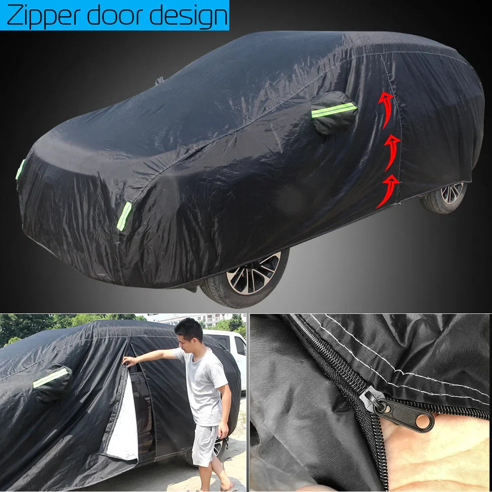 Full Car Cover Outdoor Auto Sun Shade Anti-UV Snow Rain Protection Waterproof Cover Dustproof For Fiat 500