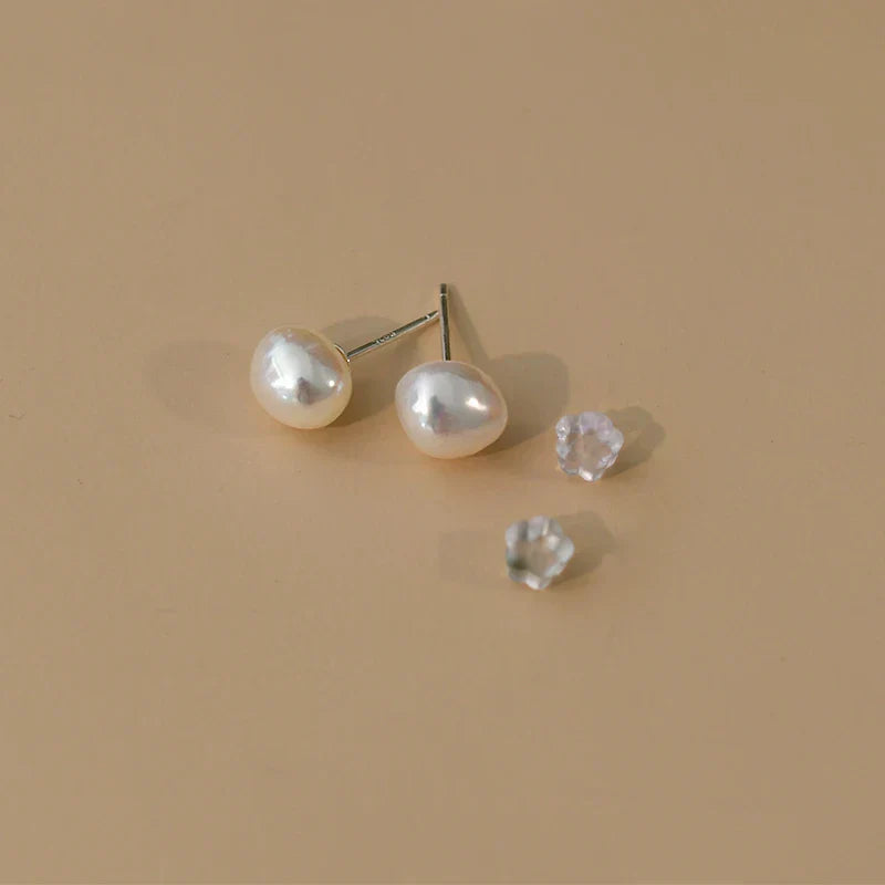 ASHIQI Natural Baroque Freshwater Pearl 925 Sterling Silver