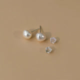 ASHIQI Natural Baroque Freshwater Pearl 925 Sterling Silver