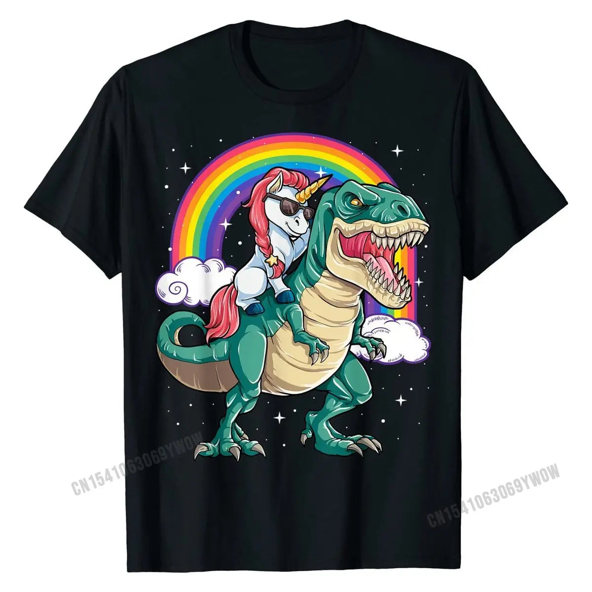 Unicorn Riding T rex Shirt Dinosaur Boys Girls