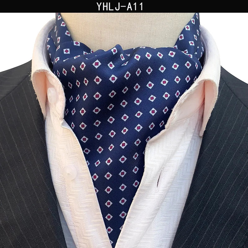 Men Vintage Polka Dot Wedding Formal Cravat Ascot