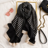 2023 New Plaid Cotton Pashmina Shawl Lady Wrap
