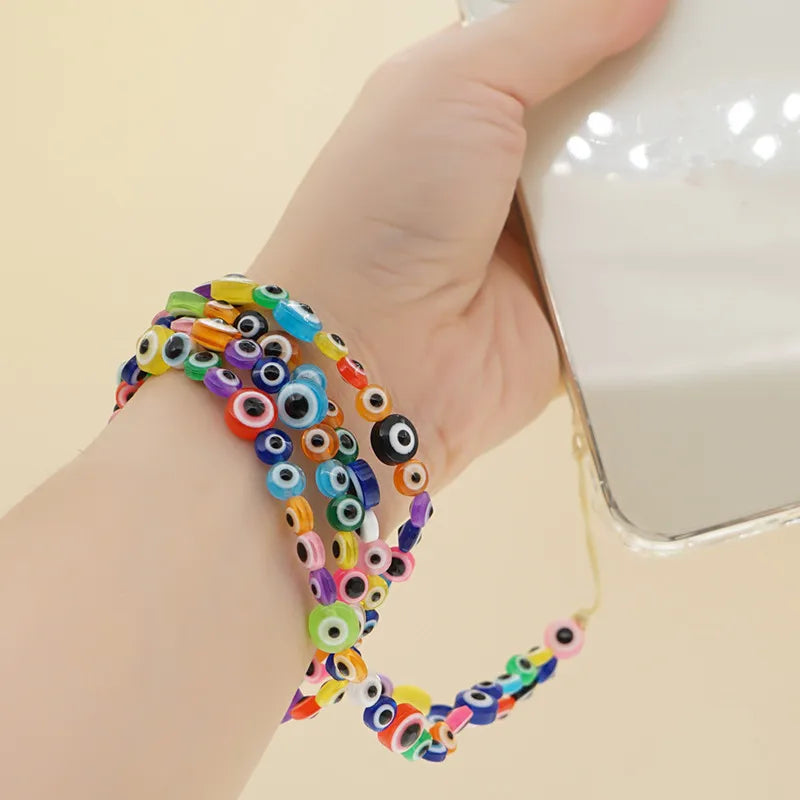 2022 New Evil Eyes Multicolor Glazed Round Beaded