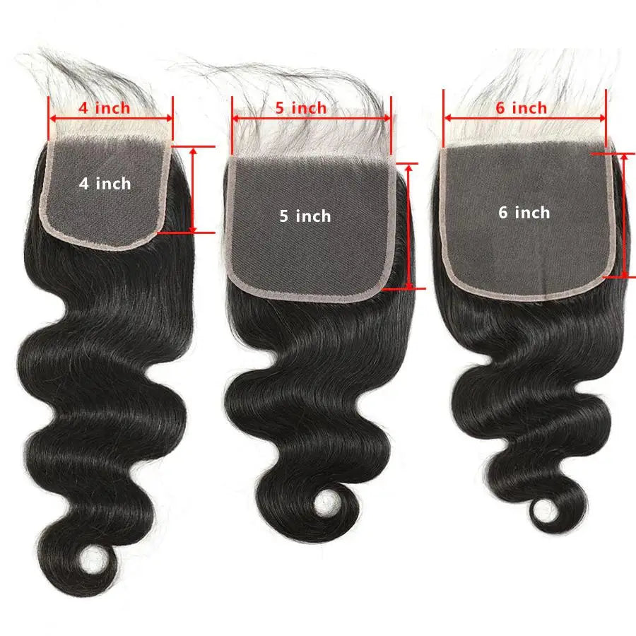 Body Wave Bundles With 6x6 Closure Brazilian Hair