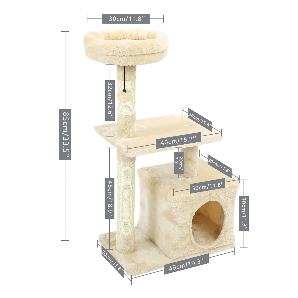 Luxury Pet Cat Tree House Condo Furniture Multi-Layer