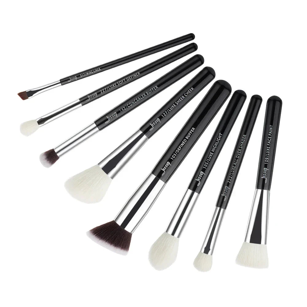 Jessup Makeup Brushes Set Synthetic-Natural Hair Foundation Powder