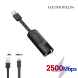 2500Mbps USB C 2.5G External Wired Network Card