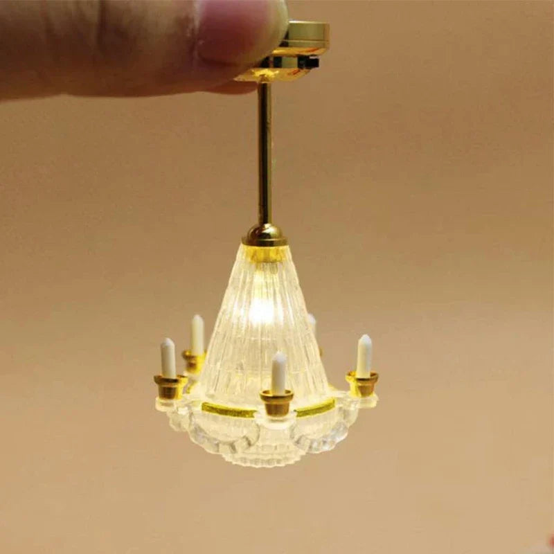 1Pc 1:12 Dollhouse Miniaturescale Ceiling Light Candles LED