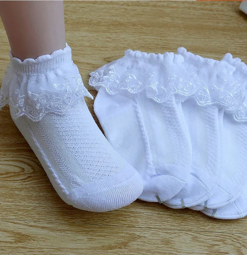 10 Pairs/lot Baby Girls Kids Lace Ruffle Socks