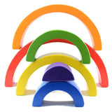Kids Wooden Toy Montessori Rainbow Building Blocks DIY