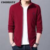 COODRONY Autumn Winter Zipper Cardigan Men Clothing Classic