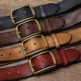 3.8CM Thick Cowhide Copper Buckle Genuine Leather Casual