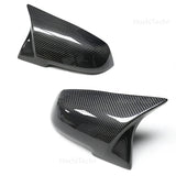 2 pieces Rearview Mirror Cover Cap Carbon Black