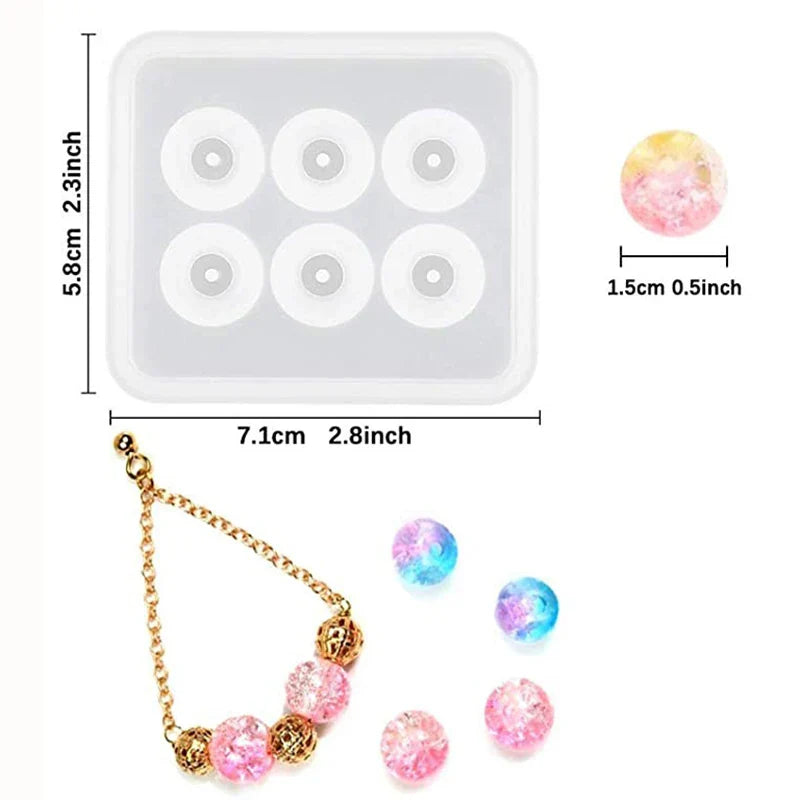 Round Square Faceted & Oval Beads Silicone Casting