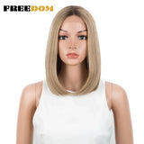 FREEDOM Straight Synthetic Lace Wigs Short Bob Ombre