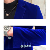2023 Brand clothing Men Golden velvet suit/Male slim