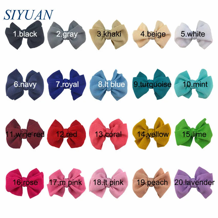 20pcs/lot High Quality 4.5'' Solid Seersucker Waffle Bow