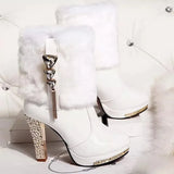 Winter New Women Boots Waterproof Platform High Heel