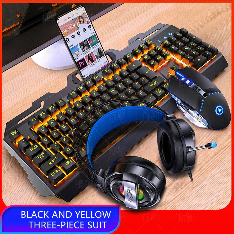 V2 Gaming Keyboard Mouse Headset Set Mechanical Feel