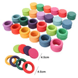 Wooden Rainbow Block Wood Stacking Toys Grimms Rainbow