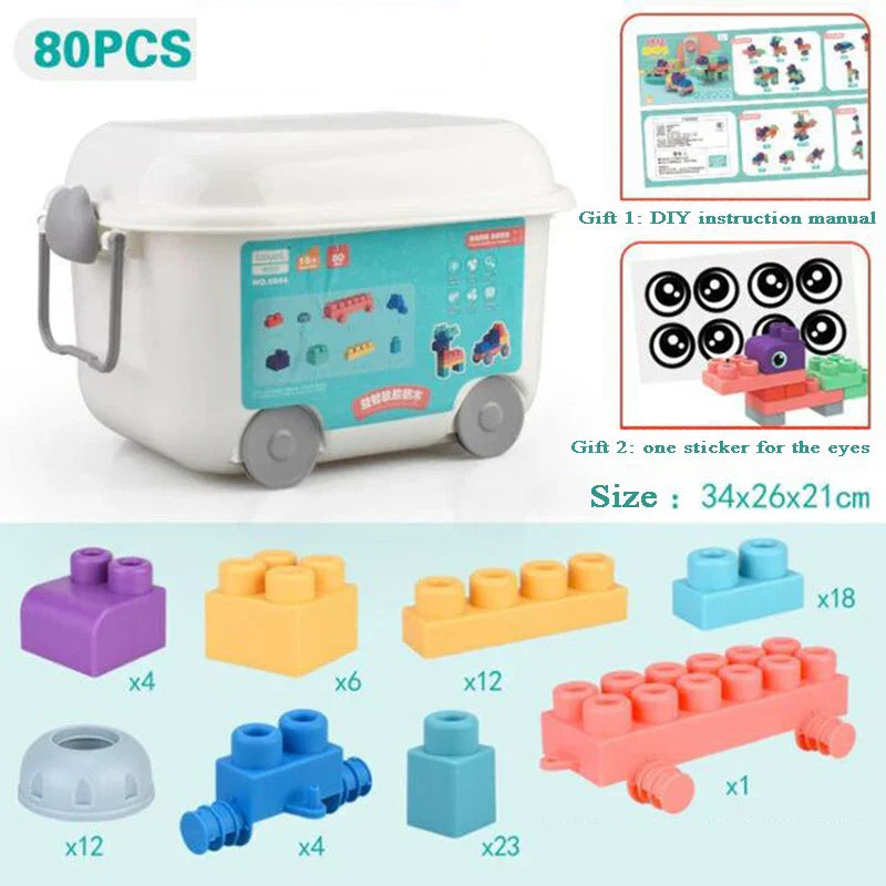 Baby Rubber Big Size Particle Bricks Toys DIY