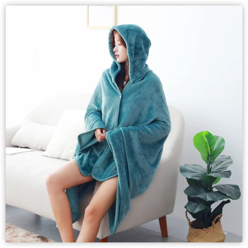 Textile City Ins Hooded Blanket Trend Plush Thick