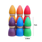 Wooden Rainbow Block Wood Stacking Toys Grimms Rainbow
