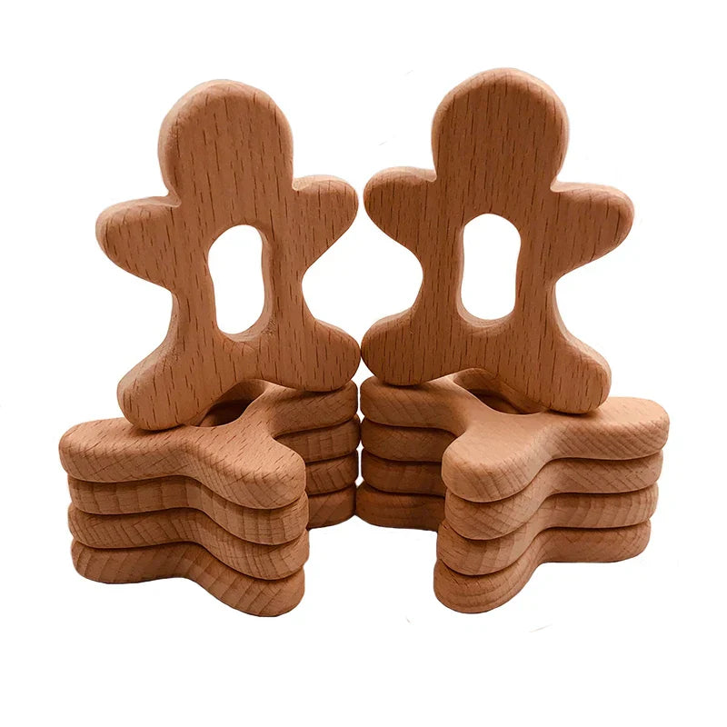 Kissteether 10pc/lot Organic Baby Wooden Teether Natural Teething