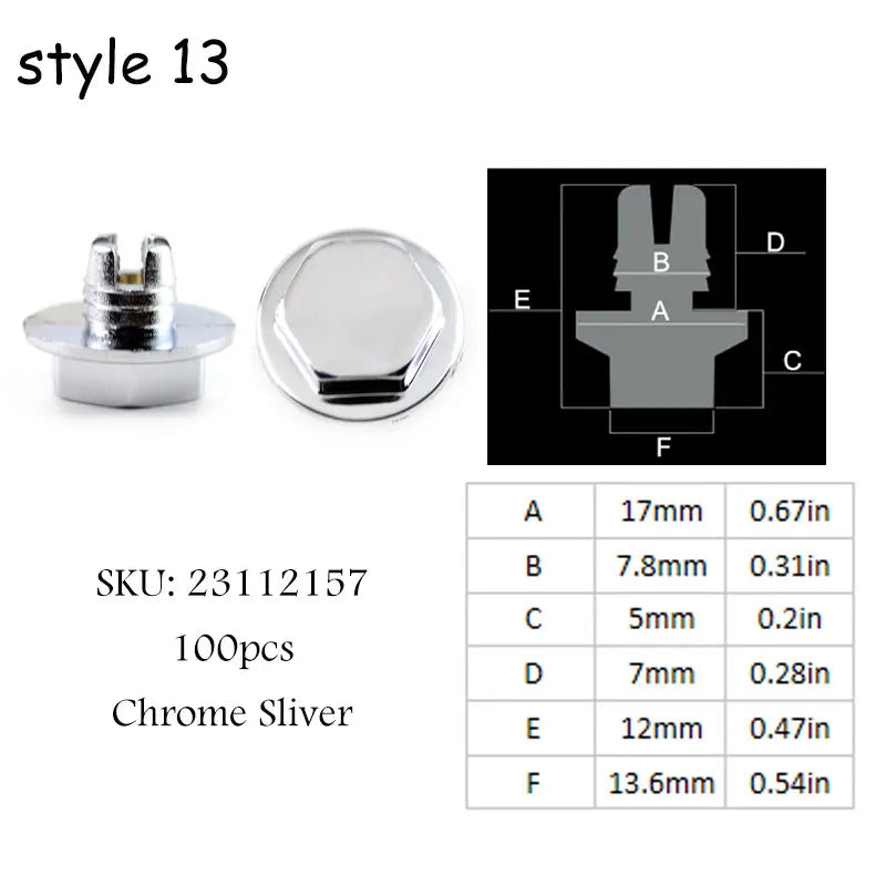 100pcs Various Sizes Wheel Rivets Nuts For Rim