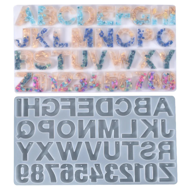 With Holes Alphabet & Number Resin Mould Letter