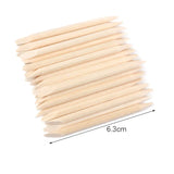 500Pcs/Pack Wooden Cuticle Pusher Remover Orange Stick Sticker