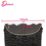 Brazilian Kinky Straight Human Hair Bundles Closure 4X4