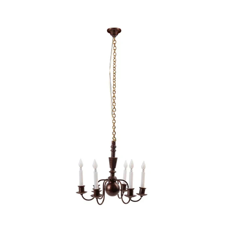 1 Set Kid's Dollhouse Furniture with LED Chandelier Light