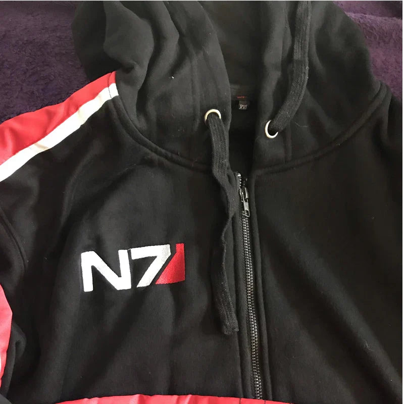 Cosplay N7 Mass Effect Zip Up Hoodie Men