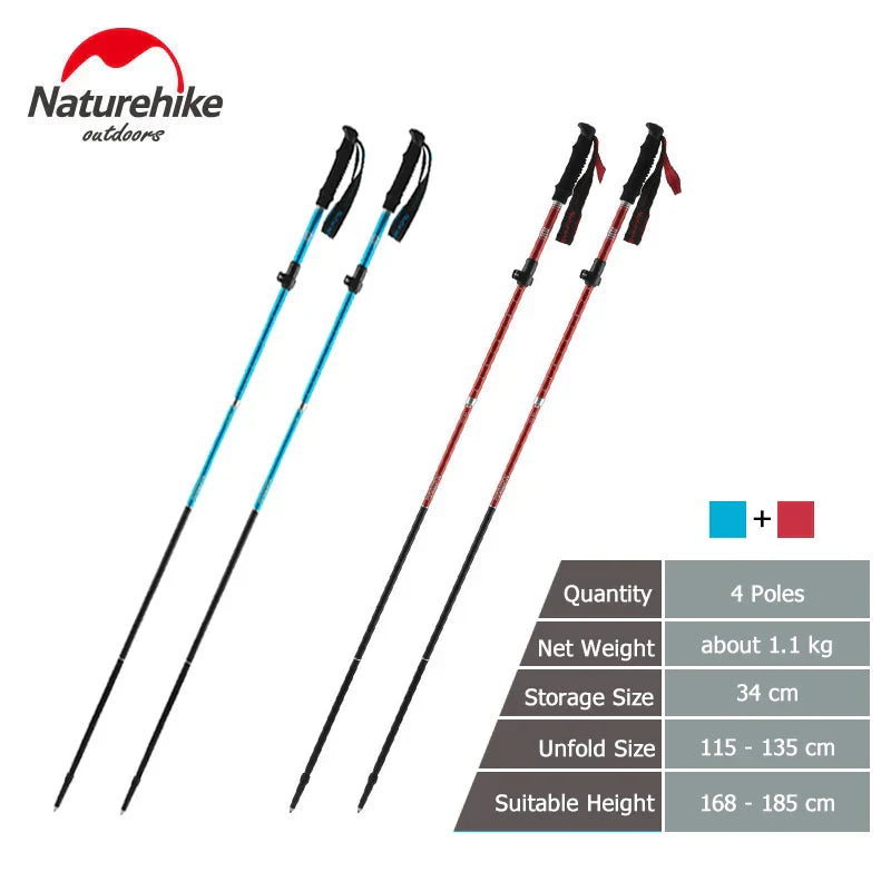 Naturehike Trekking Pole ST09 Folding Hiking Stick Ultralight